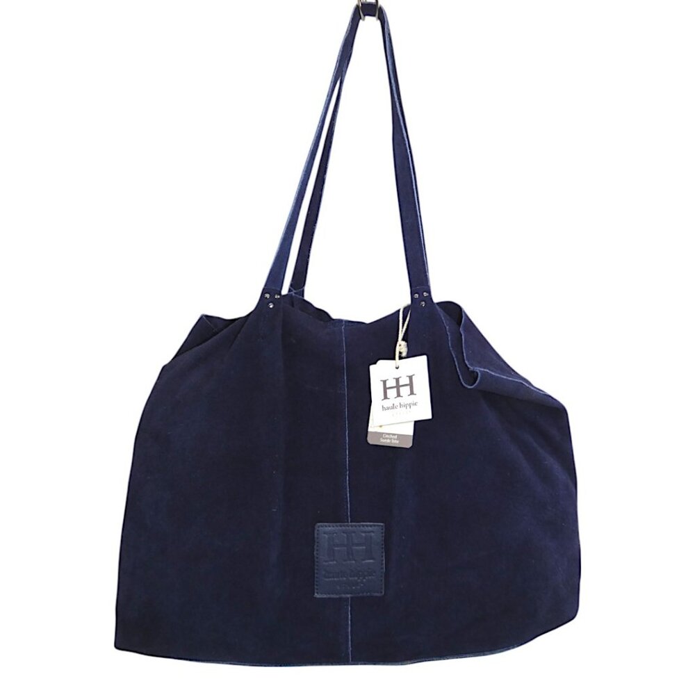 Haute Hippie Navy Suede Hobo Tote NWOT